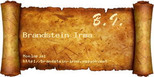 Brandstein Irma névjegykártya