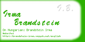 irma brandstein business card